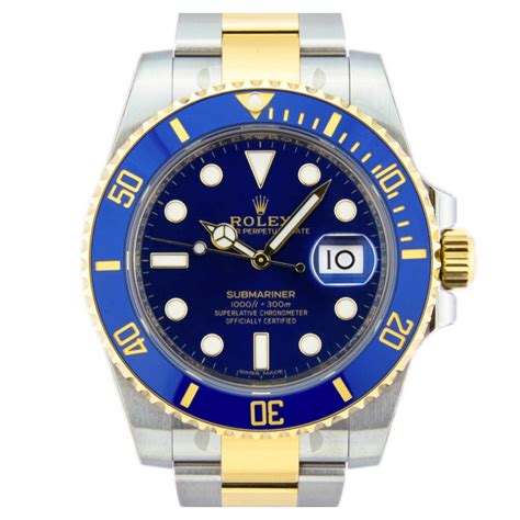 submariner rolex gold and blue|rolex submariner blue gold steel.